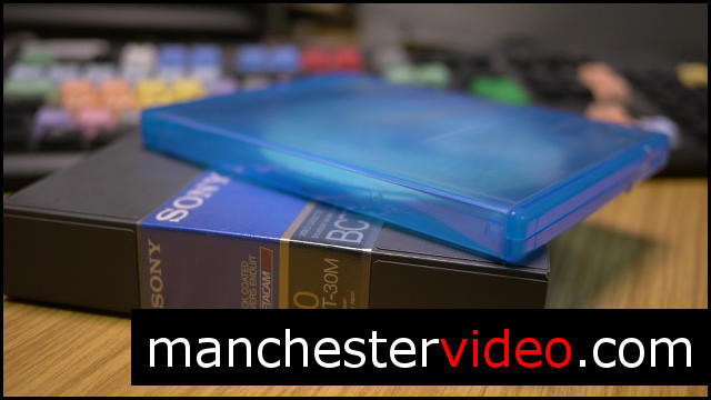 Betacam tape with blue ray disc